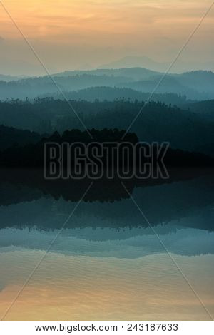 Beautiful Double Exposure Of Mountain Range Landscape
