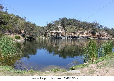 Freshwater Rock Pool by the Sea, Angourie Fresh water rock pool,  Angourie New South Wales, Australia