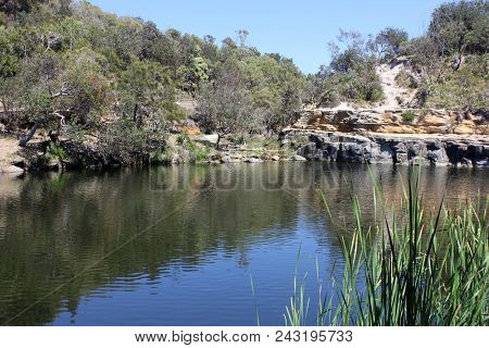 Freshwater Rock Pool by the Sea, Angourie Fresh water rock pool,  Angourie New South Wales, Australia
