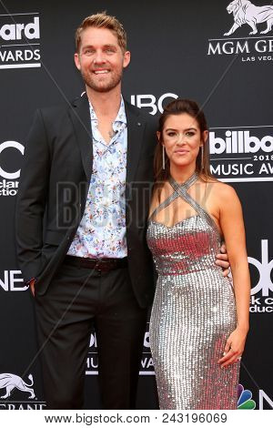 LAS VEGAS - MAY 20:  Brett Young, Taylor Mills at the 2018 Billboard Music Awards at MGM Grand Garden Arena on May 20, 2018 in Las Vegas, NV