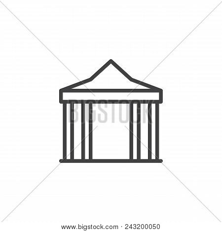 Event Tent Outline Icon. Linear Style Sign For Mobile Concept And Web Design. Folding Tent Simple Li