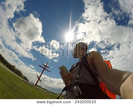 The Traveler Looking For A Path, The Navigation App, To Look At The Cross, Active Lifestyle, Tourist