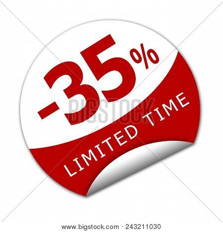 Sticker Thirty-five Percent Off For A Limited Time.