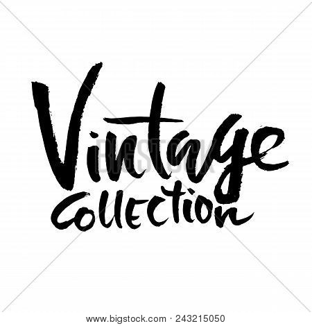 Vinage Collection. Ink Handwritten Lettering. Modern Dry Brush Calligraphy. Typography Poster Design