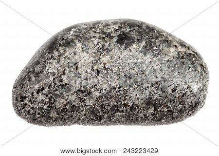 Macro Shooting Of Natural Rock Specimen - Polished Peridotite Stone With Phlogopite Mica Isolated On