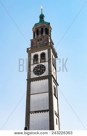 Travel To Germany - Top Of Perlachturm (medieval Clock Tower) In Augsburg City In Spring Day