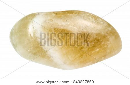 Macro Shooting Of Natural Rock Specimen - Tumbled Prasiolite (green Quartz , Vermarine) Stone Isolat
