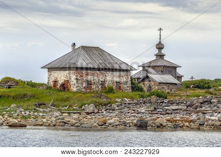 Wooden Church Of St. Andrew On Big Zayatsky Island, Russia