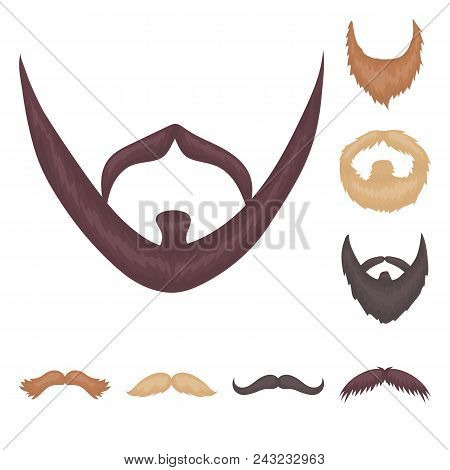 Mustache And Beard, Hairstyles Cartoon Icons In Set Collection For Design. Stylish Haircut Vector Sy