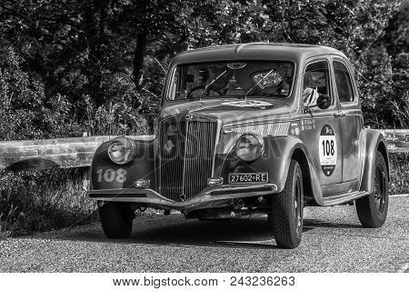 Pesaro Colle San Bartolo , Italy - May 17 - 2018 :lancia Aprilia 1350	1937 Old Racing Car In Rally M