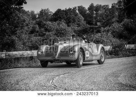 Pesaro Colle San Bartolo , Italy - May 17 - 2018 : Alfa Romeo 6c 2500 Ss Spider Colli	1947 Old Racin