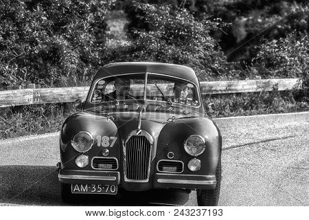 Pesaro Colle San Bartolo , Italy - May 17 - 2018 : Talbot-lago T 26 Gs Berlinette	1950 Old Racing Ca