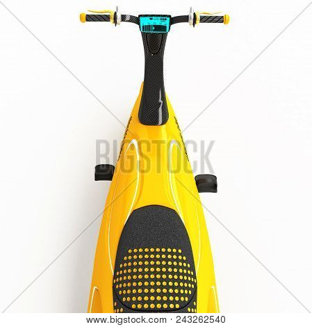 A Sports Tricycle With An Electric Motor.futuristic Design Project. 3d Illustration.