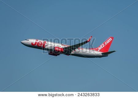 Manchester, United Kingdom - May 07, 2018: Jet2 Airlines Boeing 737 Departing Manchester Airport
