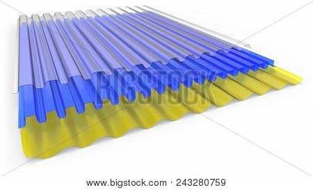 Corrugated Sheets Isolated On White. 3d Rendering