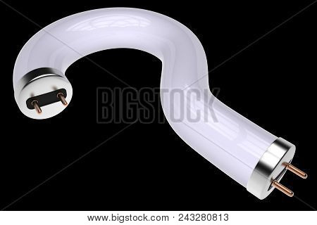 Daylight Fluorescent Lamp Isolated On Black. 3d Rendering