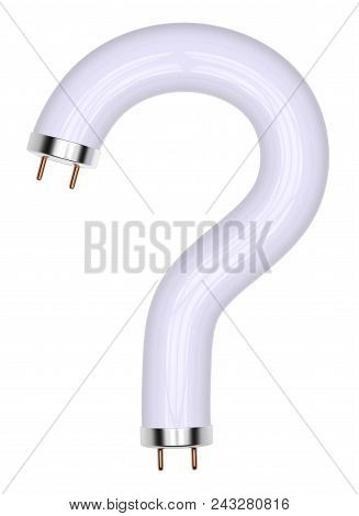 Daylight Fluorescent Lamp Isolated On White. 3d Rendering
