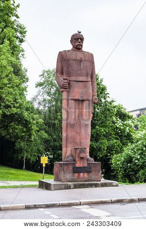 Munich, Germany - May 24, 2018: Statue Of Former German Chancellor Prince Otto Furst Von Bismarck On