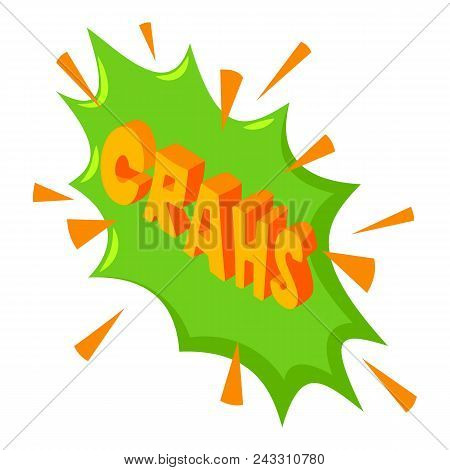 Crahs Speech Bubble Icon. Isometric Of Crahs Speech Bubble Vector Icon For Web Design Isolated On Wh