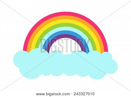 Princess Party, Poster With Multi-colored Rainbow And Cloud Below, After Rain Weather With Color Nat