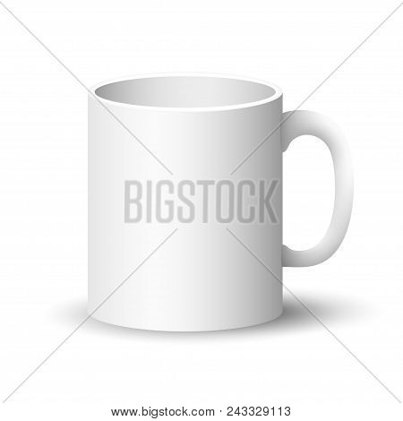 Cup Isolated On A White Background, Front View On A Mug , Illustration