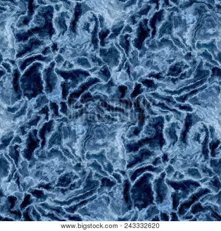 Abstract Heven Blue Misty Smoky Dynamic Marble Seamless Pattern Background