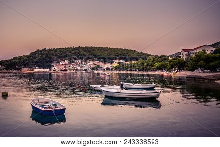 Peaceful Morning In Drvenik Village In Croatia