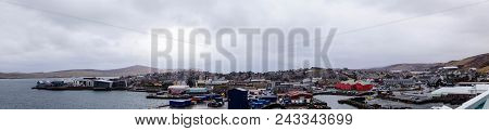 Lerwick Old City Of Shetlend Island Scotland From The Perspective Of Cruise Terminal
