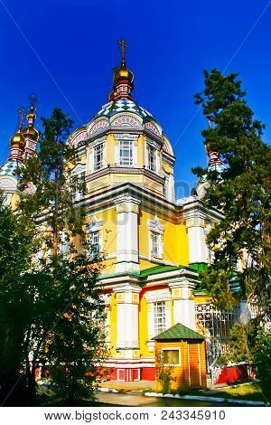 Ascension Cathedral Voznesenskij Sobor, Zenkov Cathedral, Russian Orthodox Church In Almaty, Kazakhs