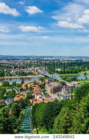 View Over The River Elbe To Dresden, Germany.