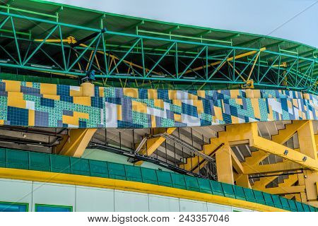 Lisbon, Portugal - April 18, 2018: Exterior Of The Stadium Jose Alvalade.  Home Stadium For The Spor