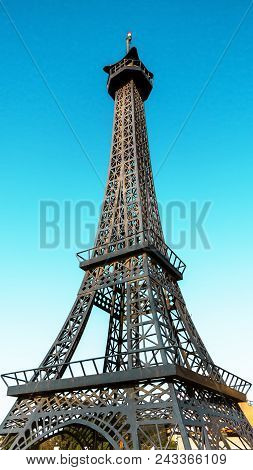 Iron Tower Stands Against A Blue Sky