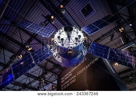 Berlin - April 26, 2018: Space Pavilion. Mockup Of The European Service Module (esm), One Of The Com
