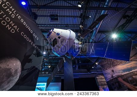 Berlin - April 26, 2018: Space Pavilion. Mockup Of The European Service Module (esm), One Of The Com