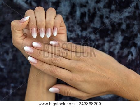 Manicure Design French Ombre Peach And White