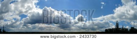 Panorama Hdr billede af overskyede himmel vidvinkel visning