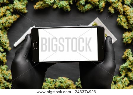 Grinder A Lot Ofx Marijuana, Fresh Buds Of Cannabis Many Weed. Copy Spase Copy-space