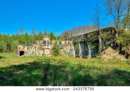 Old Abandoned Building. Destroyed Building After A Military Unit.