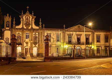 Guimaraes, Portugal - Circa April 2018: View At The Church Of Santo Antonio Dos Capuchos In Guimarae