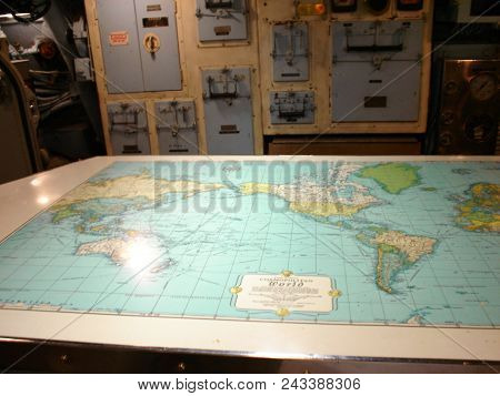 Map Room Of The Uss Torsk, Baltimore, Md, June 25, 2005