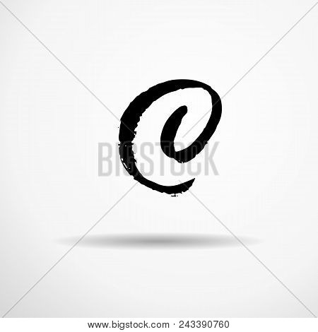 Letter C. Handwritten By Dry Brush. Rough Strokes Textured Font. Vector Illustration. Grunge Style A