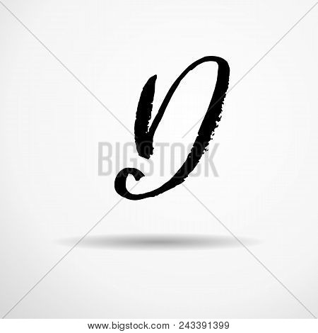Letter D. Handwritten By Dry Brush. Rough Strokes Textured Font. Vector Illustration. Grunge Style A