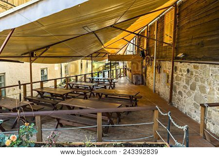 Kuldiga, Latvia - October 11, 2016:open Coffee-bar In A Regional Town Of Kuldiga, Kurzeme, Latvia. I