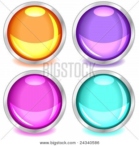 Coloré brillant boutons-set2