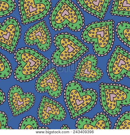 Beautiful Seamless Colored Pattern With Nice Hearts.