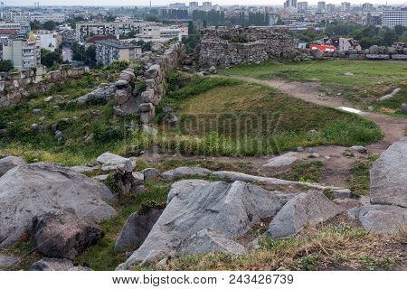 Plovdiv, Bulgaria - May 24, 2018: Amazing Night Panorama To City Of Plovdiv From Nebet Tepe Hill, Bu