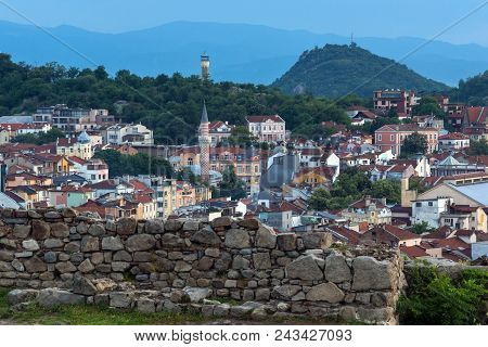 Plovdiv, Bulgaria - May 24, 2018: Amazing Night Panorama To City Of Plovdiv From Nebet Tepe Hill, Bu