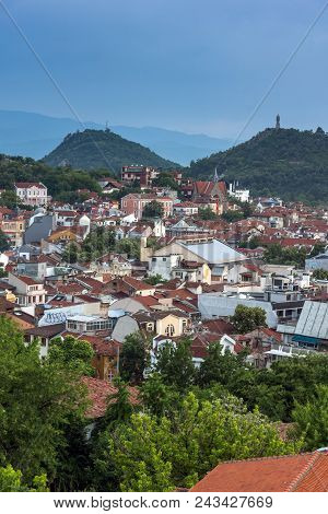 Plovdiv, Bulgaria - May 24, 2018: Amazing Night Panorama To City Of Plovdiv From Nebet Tepe Hill, Bu