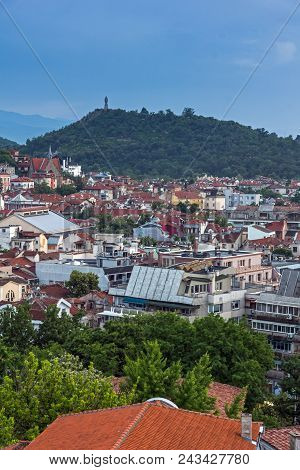 Plovdiv, Bulgaria - May 24, 2018: Amazing Night Panorama To City Of Plovdiv From Nebet Tepe Hill, Bu