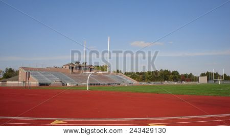 Justin F. Coressel Stadium And Football Field Under A Clear Blue Sky, Defiance College, Defiance, Oh